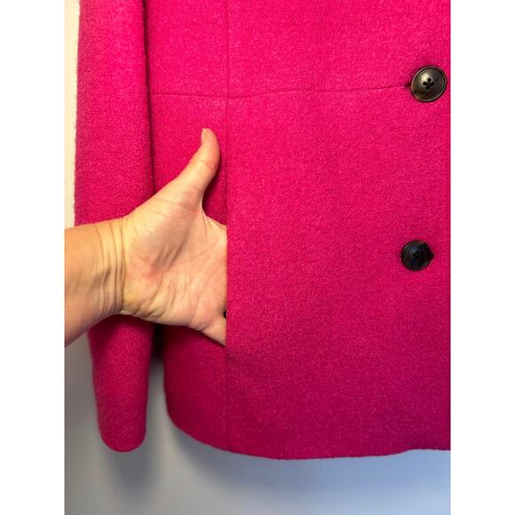 Lands' End Petite Pink Wool Lined Jacket Blazer Collared Solid Womens 10P - Picture 3 of 7